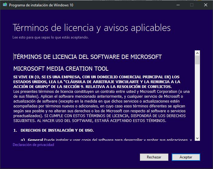 descargar la ISO en español de Windows 10